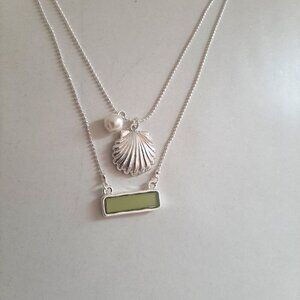 China Creations Chaps Silver Toned Bead Chain Layered Necklace with Charms